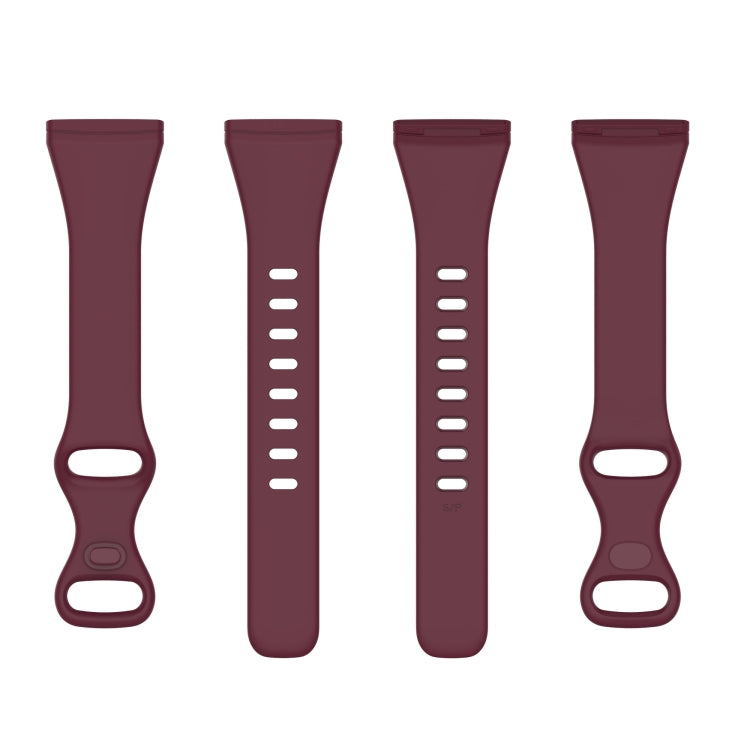 For Fitbit Versa 4 / Versa 3 / Sense Universal TPU Watch Band, Size:S(Wine Red) - Watch Bands by buy2fix | Online Shopping UK | buy2fix