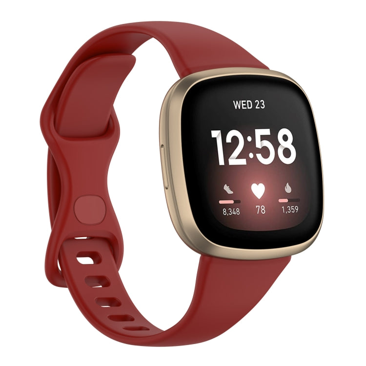 For Fitbit Versa 4 / Versa 3 / Sense Universal TPU Watch Band, Size:S(Dark Red) - Watch Bands by buy2fix | Online Shopping UK | buy2fix