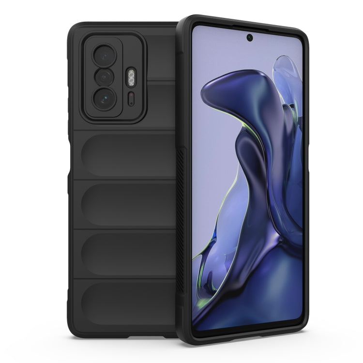 For Xiaomi 11T Magic Shield TPU + Flannel Phone Case(Black) - Xiaomi Cases by buy2fix | Online Shopping UK | buy2fix