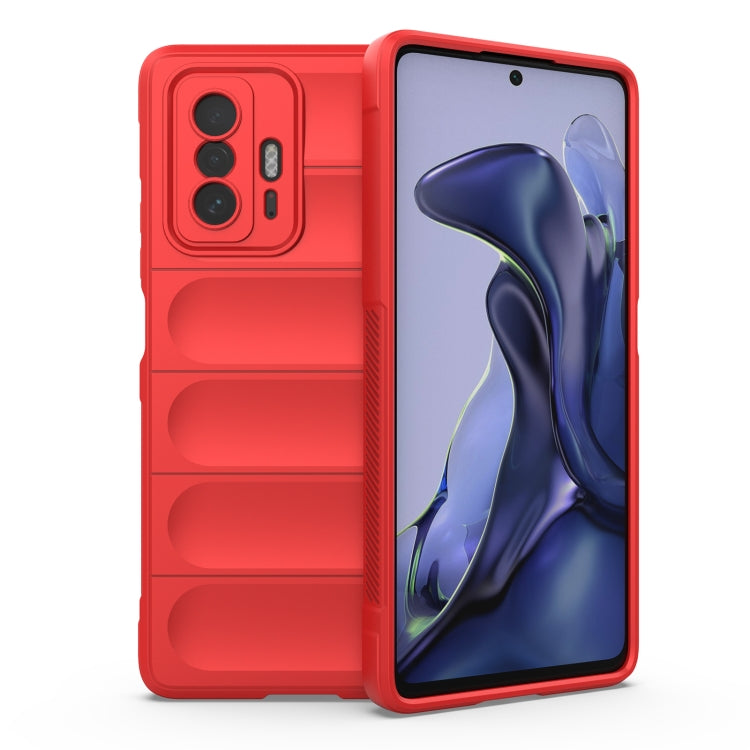 For Xiaomi 11T Magic Shield TPU + Flannel Phone Case(Red) - Xiaomi Cases by buy2fix | Online Shopping UK | buy2fix