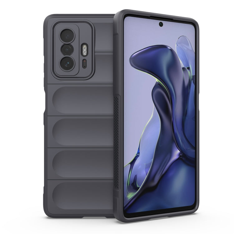 For Xiaomi 11T Magic Shield TPU + Flannel Phone Case(Dark Grey) - Xiaomi Cases by buy2fix | Online Shopping UK | buy2fix