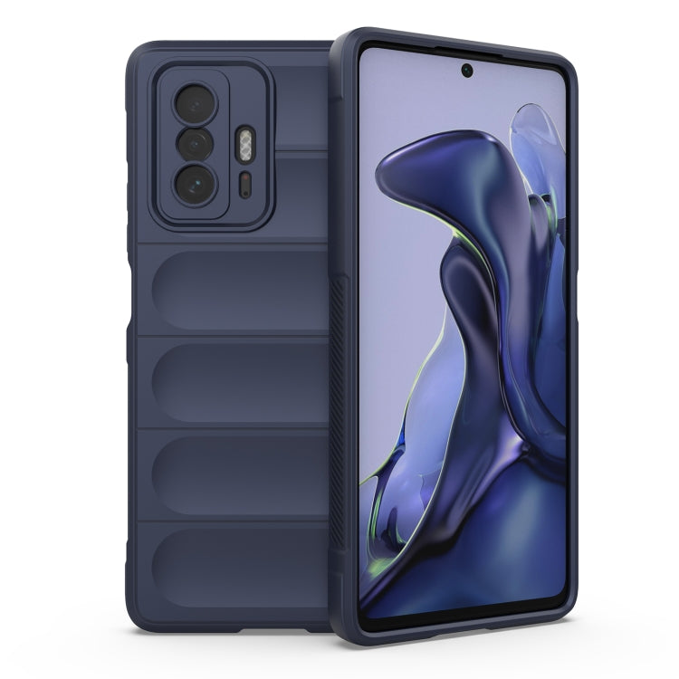 For Xiaomi 11T Magic Shield TPU + Flannel Phone Case(Dark Blue) - Xiaomi Cases by buy2fix | Online Shopping UK | buy2fix