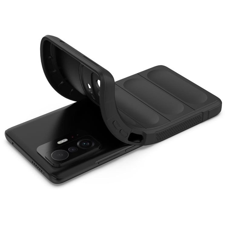 For Xiaomi 11T Magic Shield TPU + Flannel Phone Case(Black) - Xiaomi Cases by buy2fix | Online Shopping UK | buy2fix