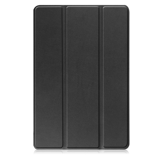 For Lenovo Tab M10 3rd Gen / TB328FU Custer Pure Color 3-Fold Holder Smart Leather Tablet Case(Black) by buy2fix