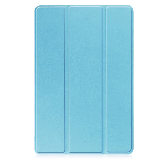 For Lenovo Tab M10 3rd Gen / TB328FU Custer Pure Color 3-Fold Holder Smart Leather Tablet Case(Sky Blue) by buy2fix