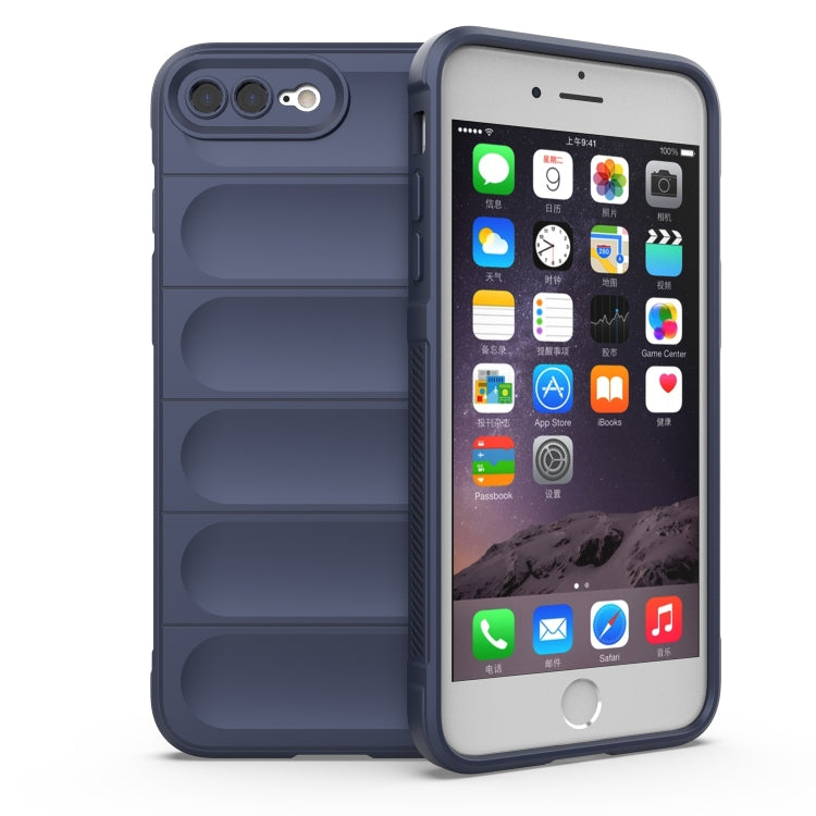 Magic Shield TPU + Flannel Phone Case For iPhone 8 Plus / 7 Plus(Dark Blue) by buy2fix