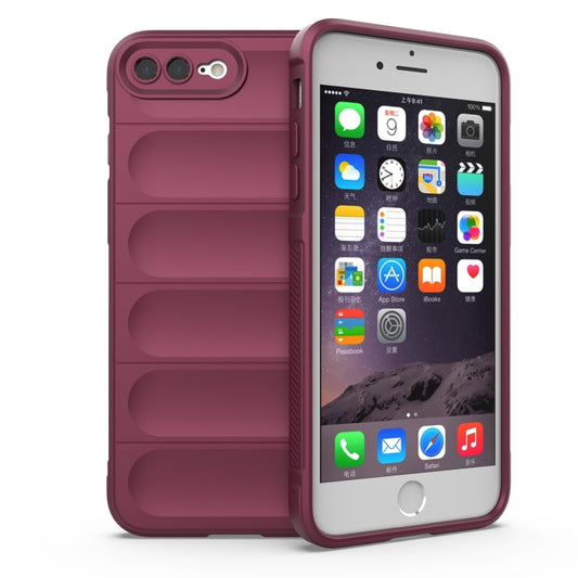 Magic Shield TPU + Flannel Phone Case For iPhone 8 Plus / 7 Plus(Wine Red) by buy2fix