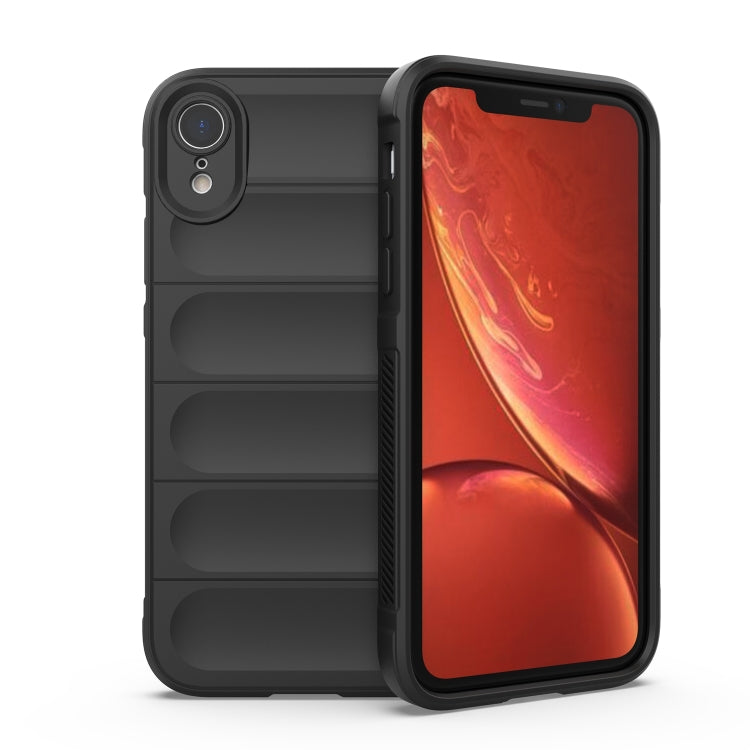 For iPhone XR Magic Shield TPU + Flannel Phone Case(Black) - More iPhone Cases by buy2fix | Online Shopping UK | buy2fix