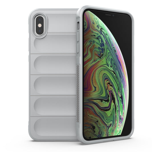 For iPhone X / XS Magic Shield TPU + Flannel Phone Case(Grey) by buy2fix
