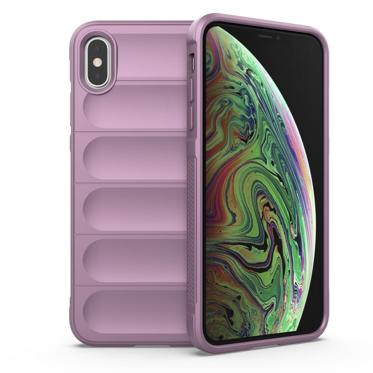 For iPhone X / XS Magic Shield TPU + Flannel Phone Case(Purple) by buy2fix