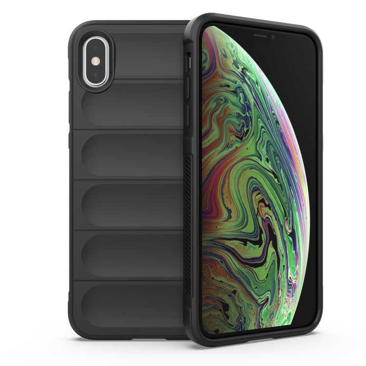 For iPhone XS Max Magic Shield TPU + Flannel Phone Case(Black) - More iPhone Cases by buy2fix | Online Shopping UK | buy2fix
