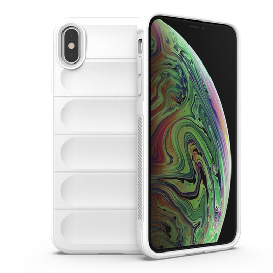 For iPhone XS Max Magic Shield TPU + Flannel Phone Case(White) by buy2fix