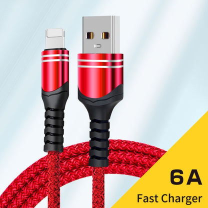 8 Pin 6A Woven Style USB Charging Cable, Cable Length: 1m(Red) - Normal Style Cable by buy2fix | Online Shopping UK | buy2fix