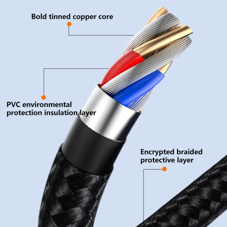 6A 66W 3 in 1 USB to 8 Pin + Micro USB + USB-C / Type-CFast Charging Braided Data Cable(Black) - Multifunction Cable by buy2fix | Online Shopping UK | buy2fix