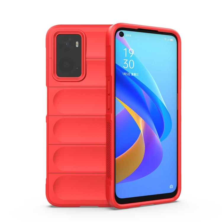 For OPPO A36 4G/A76 4G/Realme 9i Magic Shield TPU + Flannel Phone Case(Red) - OPPO Cases by buy2fix | Online Shopping UK | buy2fix