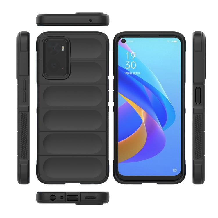 For OPPO A36 4G/A76 4G/Realme 9i Magic Shield TPU + Flannel Phone Case(Dark Green) by buy2fix