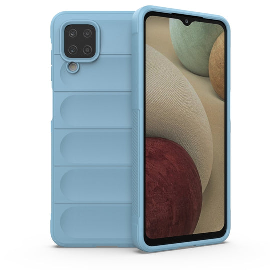 For Samsung Galaxy A12 4G/A12 5G Magic Shield TPU + Flannel Phone Case(Light Blue)