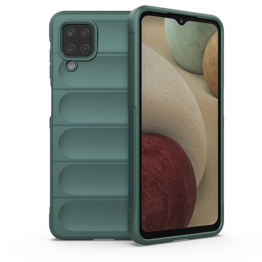 For Samsung Galaxy A12 4G/A12 5G Magic Shield TPU + Flannel Phone Case(Dark Green)