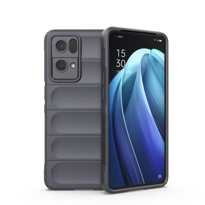 For OPPO Reno7 Pro 5G Magic Shield TPU + Flannel Phone Case(Dark Blue) - OPPO Cases by buy2fix | Online Shopping UK | buy2fix