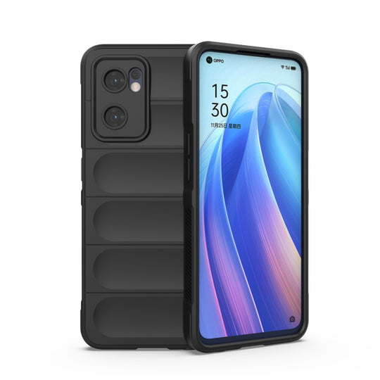 For OPPO Reno7 5G Global / Find X5 Lite Magic Shield TPU + Flannel Phone Case(Black)