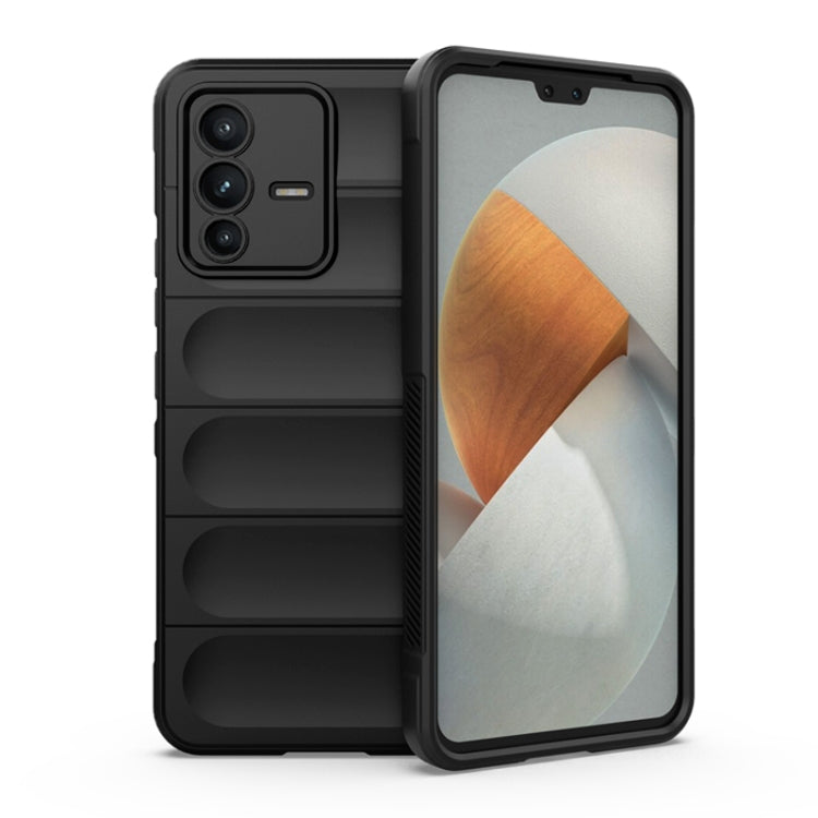 For vivo S12 Magic Shield TPU + Flannel Phone Case(Black) - vivo Cases by buy2fix | Online Shopping UK | buy2fix