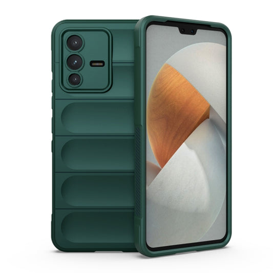 For vivo S12 Magic Shield TPU + Flannel Phone Case(Dark Green) - vivo Cases by buy2fix | Online Shopping UK | buy2fix