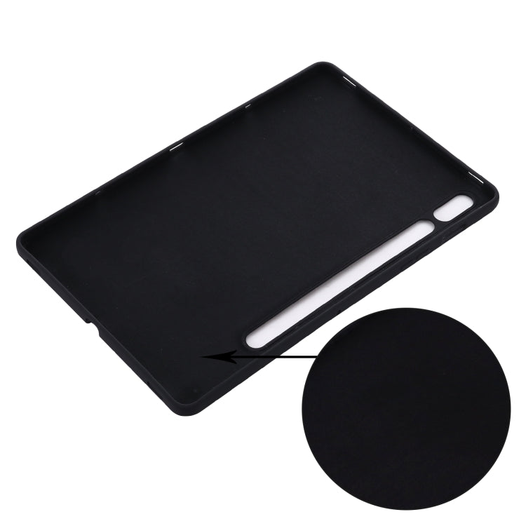 For Samsung Galaxy Tab S8 / S7 Pure Color Liquid Silicone Shockproof Tablet Case(Black) by buy2fix