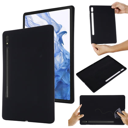 For Samsung Galaxy Tab S8 Ultra Pure Color Liquid Silicone Shockproof Tablet Case(Black) by buy2fix