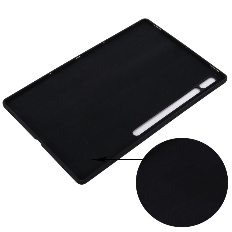 For Samsung Galaxy Tab S8 Ultra Pure Color Liquid Silicone Shockproof Tablet Case(Black) by buy2fix