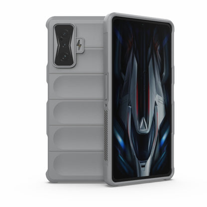 For Xiaomi Redmi K50 Gaming Magic Shield TPU + Flannel Phone Case(Grey) by buy2fix