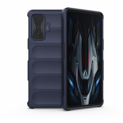 For Xiaomi Redmi K50 Gaming Magic Shield TPU + Flannel Phone Case(Dark Blue) - Xiaomi Cases by buy2fix | Online Shopping UK | buy2fix