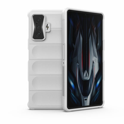 For Xiaomi Redmi K50 Gaming Magic Shield TPU + Flannel Phone Case(White) - Xiaomi Cases by buy2fix | Online Shopping UK | buy2fix