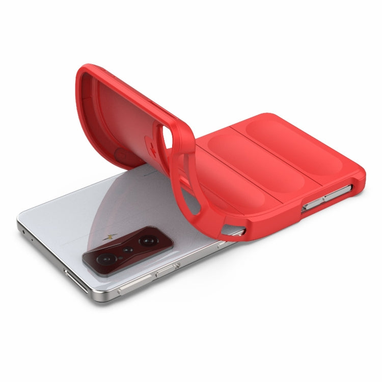 For Xiaomi Redmi K50 Gaming Magic Shield TPU + Flannel Phone Case(Red) by buy2fix