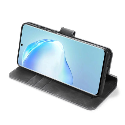 For Galaxy S20 DG.MING Retro Oil Side Horizontal Flip Case with Holder & Card Slots & Wallet(Grey) - Galaxy Phone Cases by DG.MING | Online Shopping UK | buy2fix