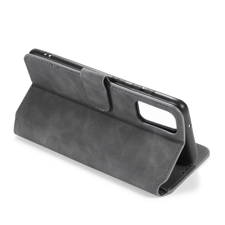 For Galaxy S20 DG.MING Retro Oil Side Horizontal Flip Case with Holder & Card Slots & Wallet(Grey) - Galaxy Phone Cases by DG.MING | Online Shopping UK | buy2fix