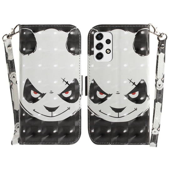 For Samsung Galaxy A73 5G 3D Colored Horizontal Flip Leather Phone Case(Angry Bear)