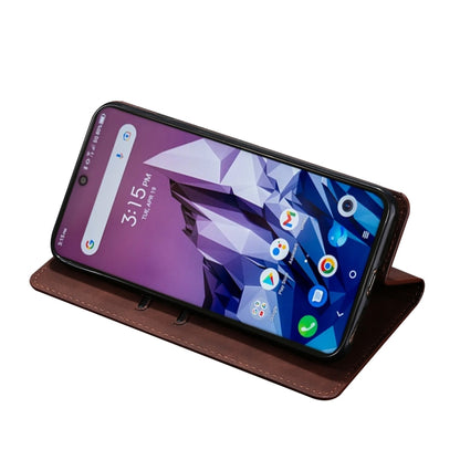 For Blackview A55 Pro Skin Feel Magnetic Horizontal Flip Leather Phone Case(Dark Brown) - More Brand by buy2fix | Online Shopping UK | buy2fix