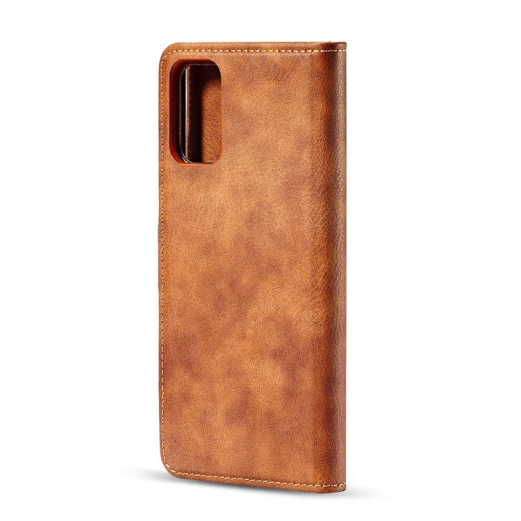 For Galaxy S20 DG.MING Crazy Horse Texture Flip Detachable Magnetic Leather Case with Holder & Card Slots & Wallet(Brown) - Galaxy Phone Cases by DG.MING | Online Shopping UK | buy2fix