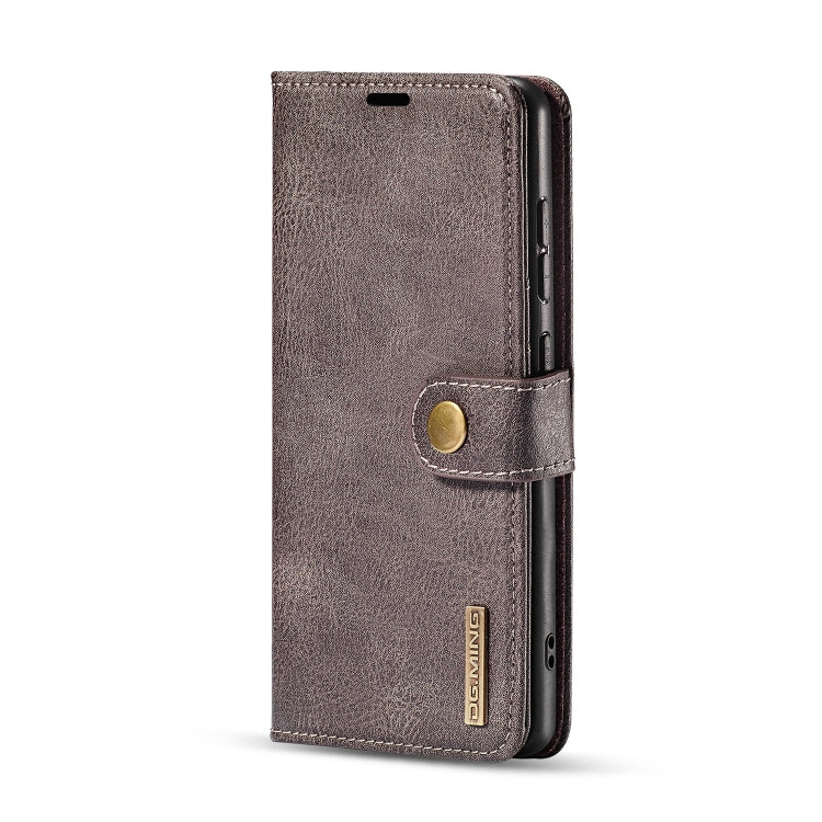 For Galaxy A71 DG.MING Crazy Horse Texture Flip Detachable Magnetic Leather Case with Holder & Card Slots & Wallet(Grey) - Galaxy Phone Cases by DG.MING | Online Shopping UK | buy2fix