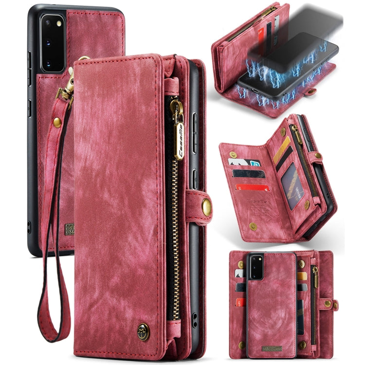 For Galaxy S20 CaseMe Detachable Multifunctional Horizontal Flip Leather Case, with Card Slot & Holder & Zipper Wallet & Photo Frame(Red) - Galaxy Phone Cases by CaseMe | Online Shopping UK | buy2fix