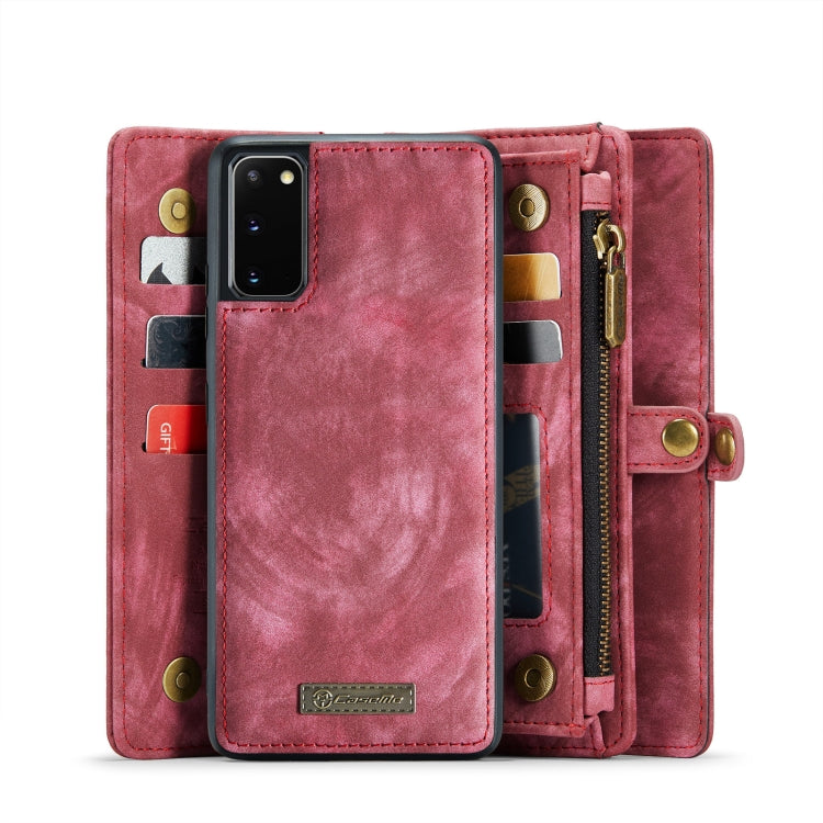 For Galaxy S20 CaseMe Detachable Multifunctional Horizontal Flip Leather Case, with Card Slot & Holder & Zipper Wallet & Photo Frame(Red) - Galaxy Phone Cases by CaseMe | Online Shopping UK | buy2fix