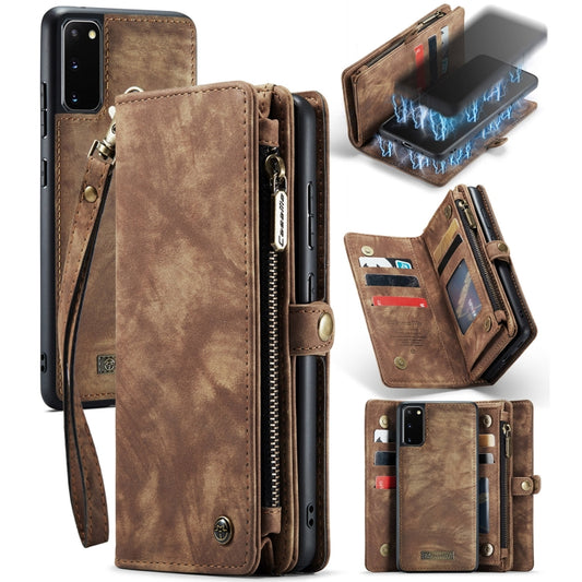 For Galaxy S20 CaseMe Detachable Multifunctional Horizontal Flip Leather Case, with Card Slot & Holder & Zipper Wallet & Photo Frame(Brown) - Galaxy Phone Cases by CaseMe | Online Shopping UK | buy2fix