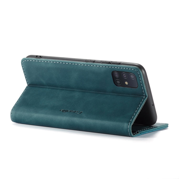 For Galaxy A51 CaseMe Multifunctional Horizontal Flip Leather Case, with Card Slot & Holder & Wallet(Blue) by CaseMe