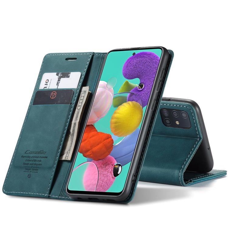 For Galaxy A51 CaseMe Multifunctional Horizontal Flip Leather Case, with Card Slot & Holder & Wallet(Blue) by CaseMe