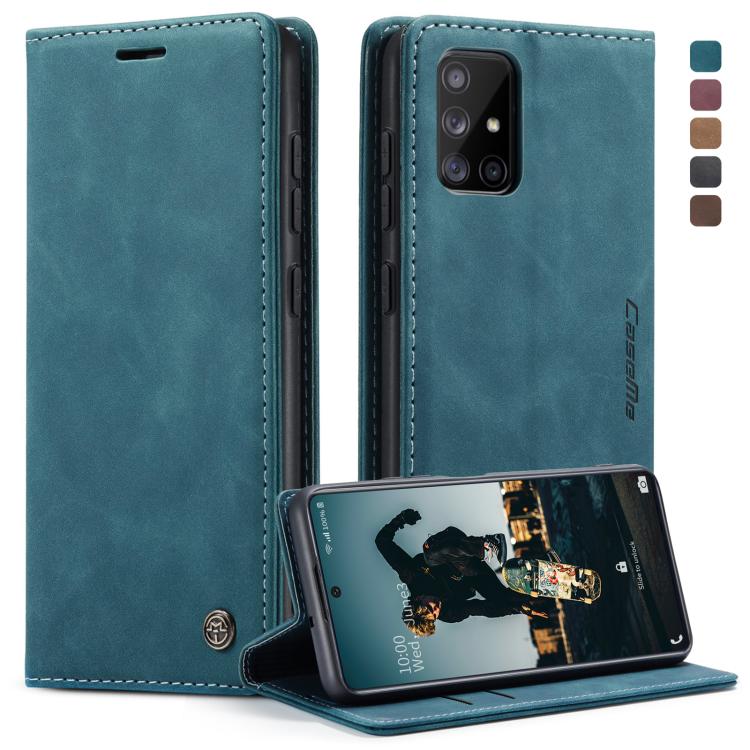 For Galaxy A71 CaseMe Multifunctional Horizontal Flip Leather Case, with Card Slot & Holder & Wallet(Blue) by CaseMe