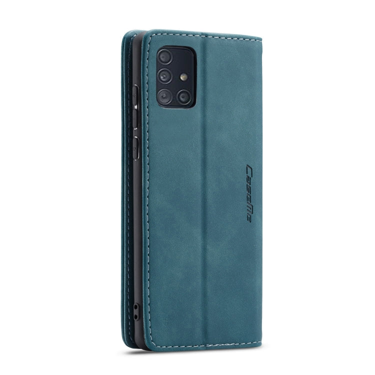 For Galaxy A71 CaseMe Multifunctional Horizontal Flip Leather Case, with Card Slot & Holder & Wallet(Blue) by CaseMe