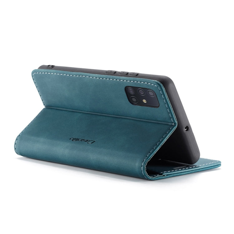 For Galaxy A71 CaseMe Multifunctional Horizontal Flip Leather Case, with Card Slot & Holder & Wallet(Blue) by CaseMe