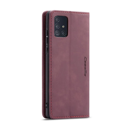 For Galaxy A71 CaseMe Multifunctional Horizontal Flip Leather Case, with Card Slot & Holder & Wallet(Wine Red) by CaseMe