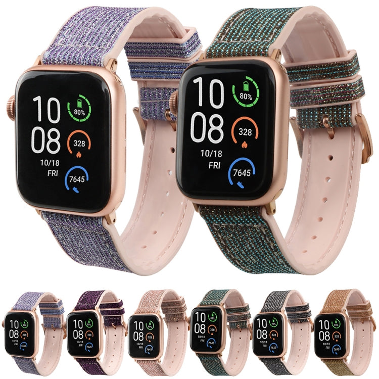 Glitter Starry Sky Watch Band For Apple Watch Ultra 49mm&Watch Ultra 2 49mm / Series 9&8&7 45mm / SE 3&SE 2&6&SE&5&4 44mm / 3&2&1 42mm(Light Purple) - Watch Bands by buy2fix | Online Shopping UK | buy2fix