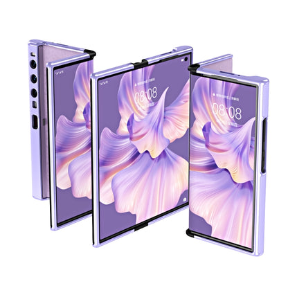 For Huawei Mate Xs 2 Ultra-thin Frame Paste Leather Shockproof Phone Case(Purple) - Huawei Cases by buy2fix | Online Shopping UK | buy2fix